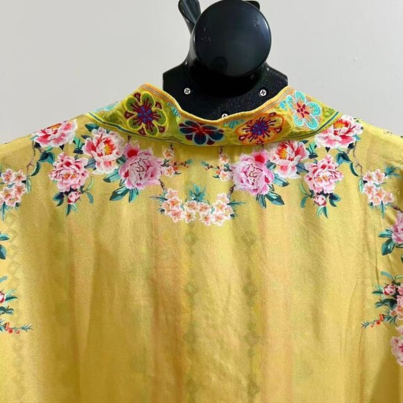 $880 NWOT Johnny Was Long Reversible Silk Embroidered Bohemia Kimono Size S - Picture 9 of 16